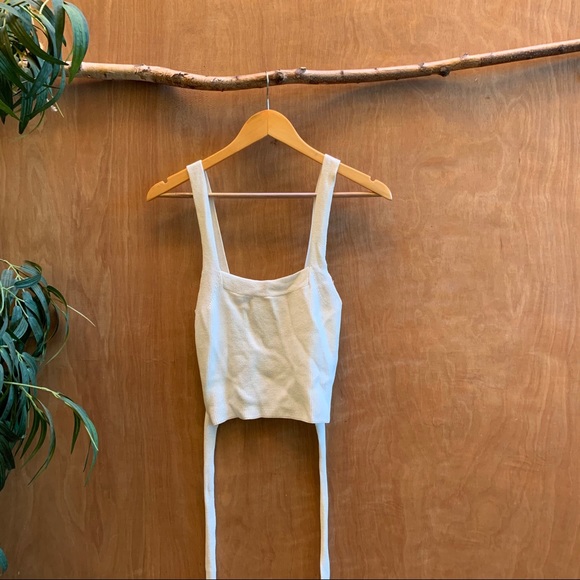 Urban Outfitters Tops - Urban outfitters white cropped wrap tank top
